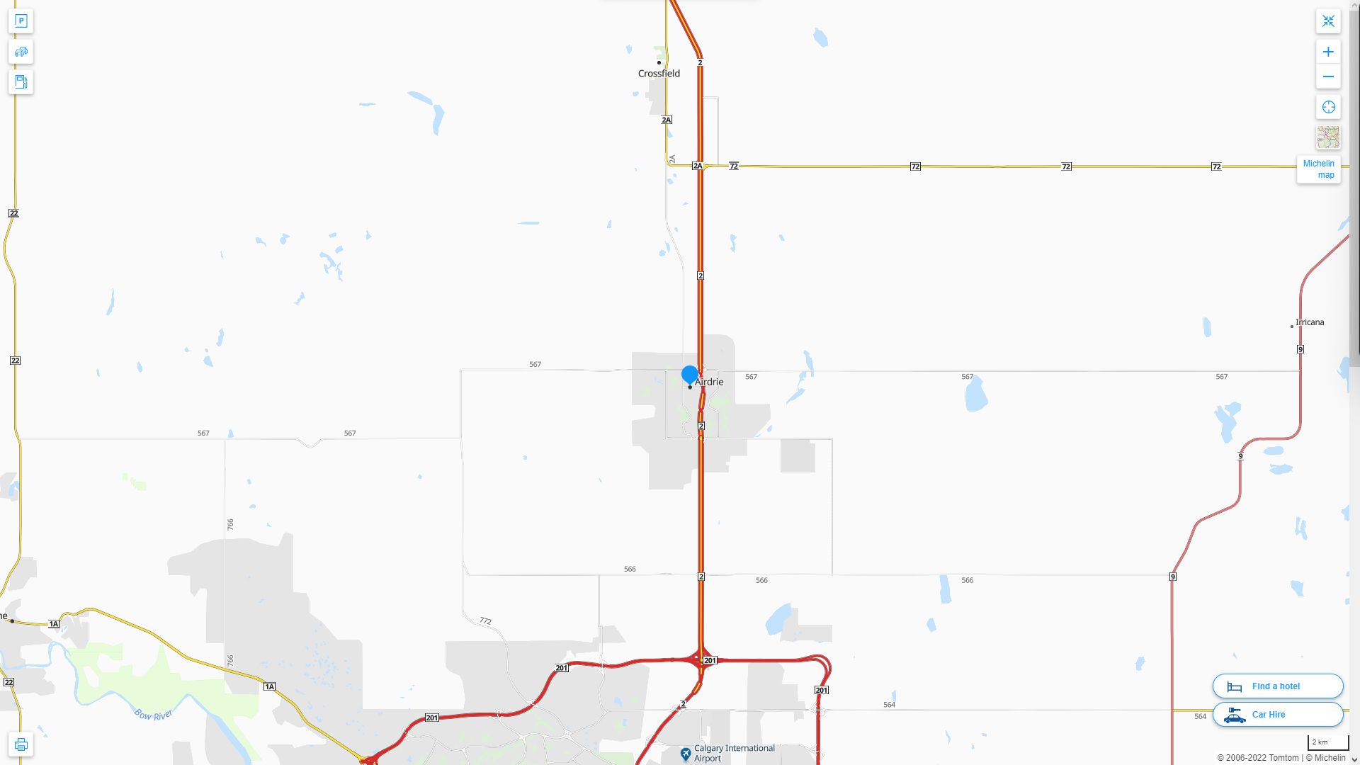 Airdrie Highway and Road Map